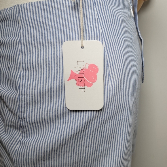 L’atiste by Amy Pinstripe Two-Piece Set Summer Beach Set Size Medium - Picture 7 of 15